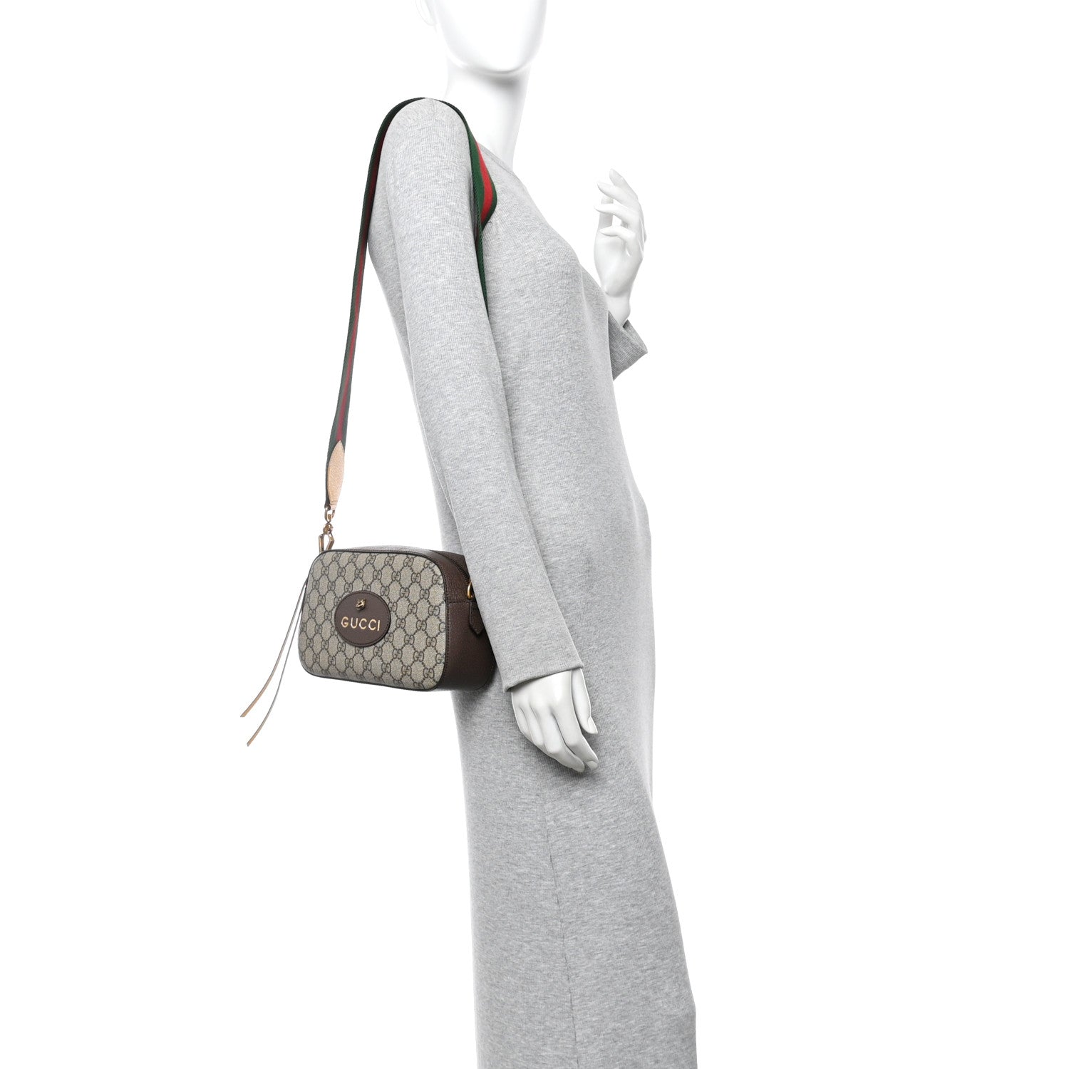 Gucci GG Supreme Monogram Web Neo Vintage Shoulder Bag Beige New Acero Crop
