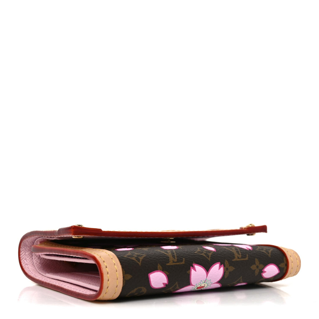 Louis Vuitton LV X TM Monogram Cherry Blossom Victorine Wallet Sakura Brown
