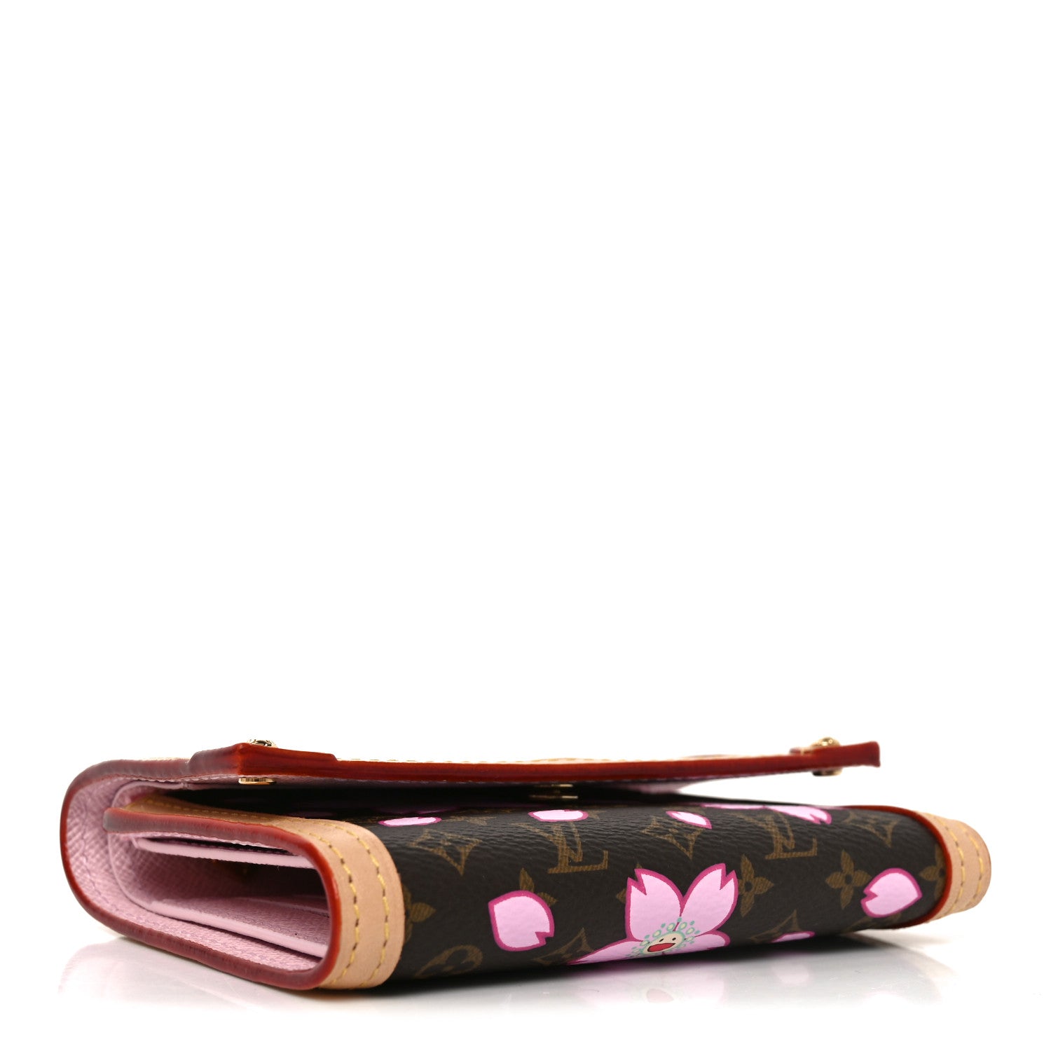 Louis Vuitton LV X TM Monogram Cherry Blossom Victorine Wallet Sakura Brown