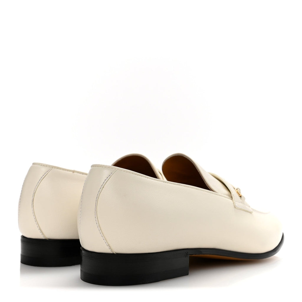 Gucci Lambskin Mens Interlocking G Loafers 8.5 Off White