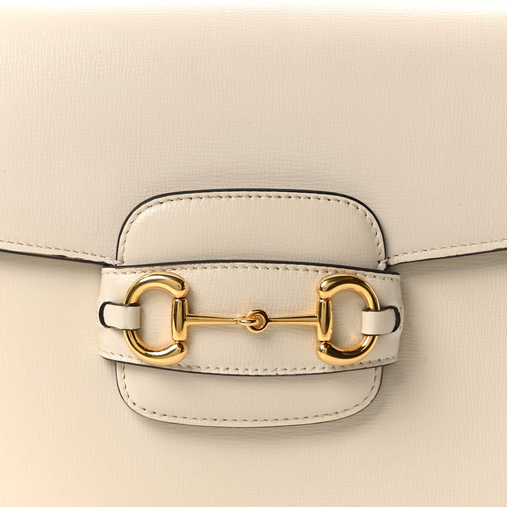 Gucci Azalea Calfskin Horsebit 1955 Shoulder Bag Mystic White