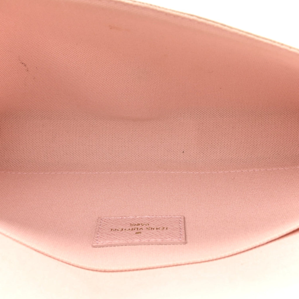 Louis Vuitton Damier Azur Pochette Felicie Chain Wallet Rose Ballerine