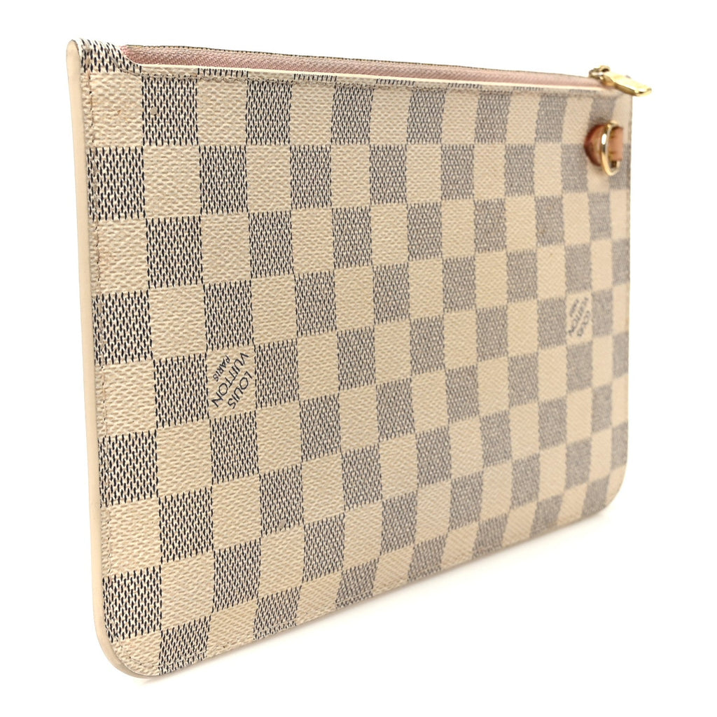 Louis Vuitton Damier Azur Neverfull MM GM Pochette Rose Ballerine