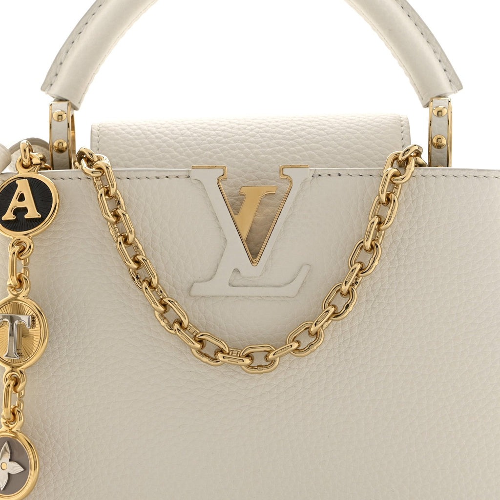 Louis Vuitton Taurillon Small Chain My Capucines Snow