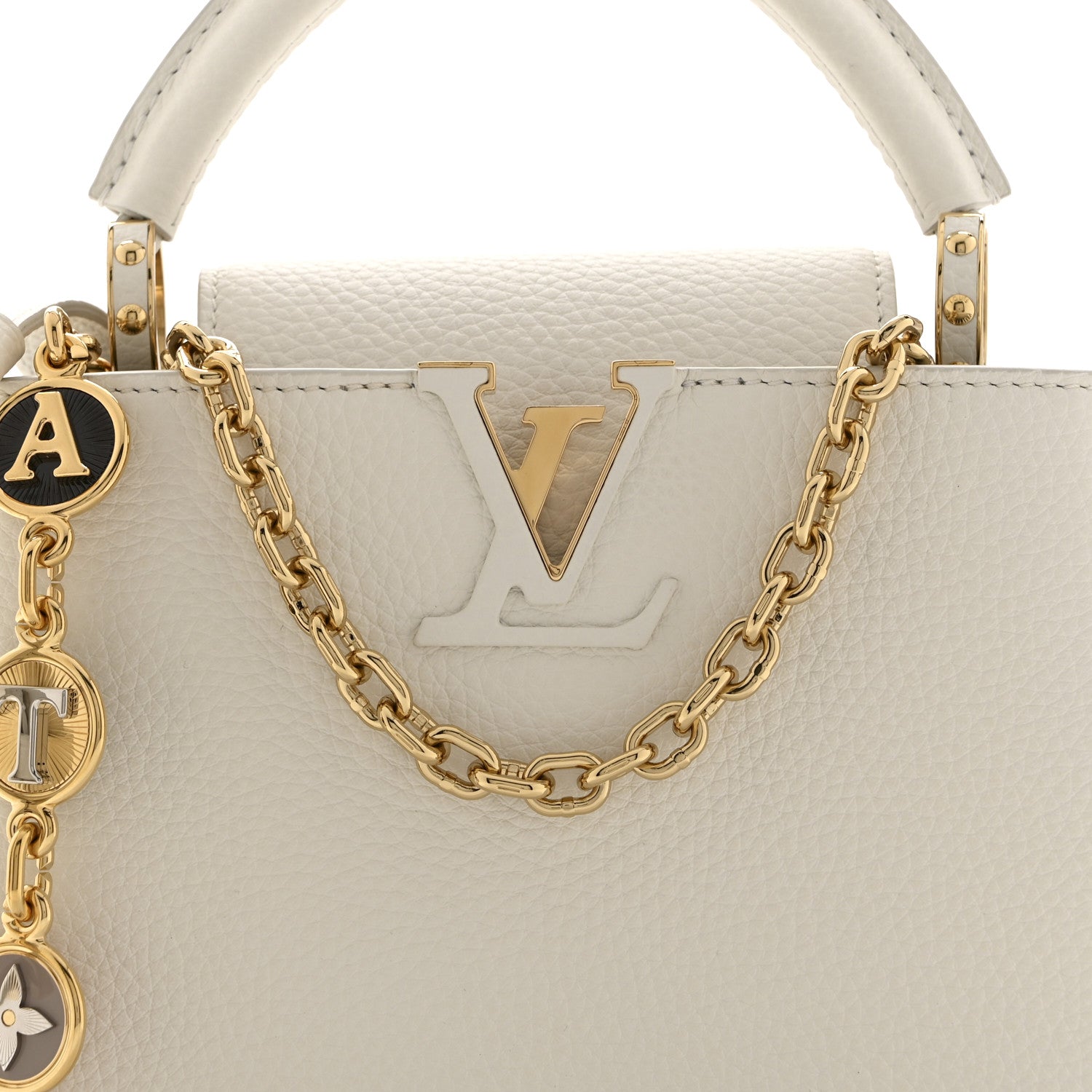 Louis Vuitton Taurillon Small Chain My Capucines Snow