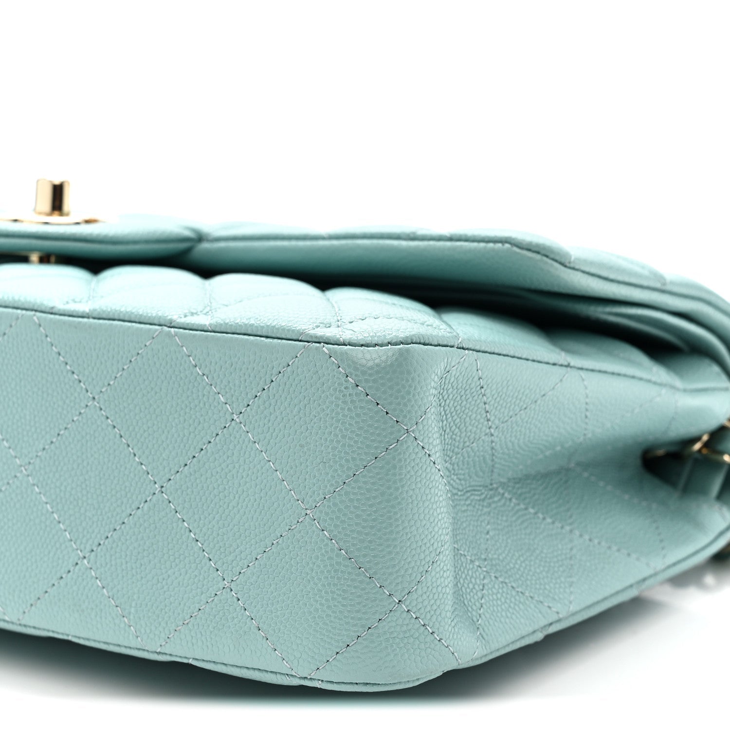 Chanel Caviar Quilted Medium Double Flap Light Blue