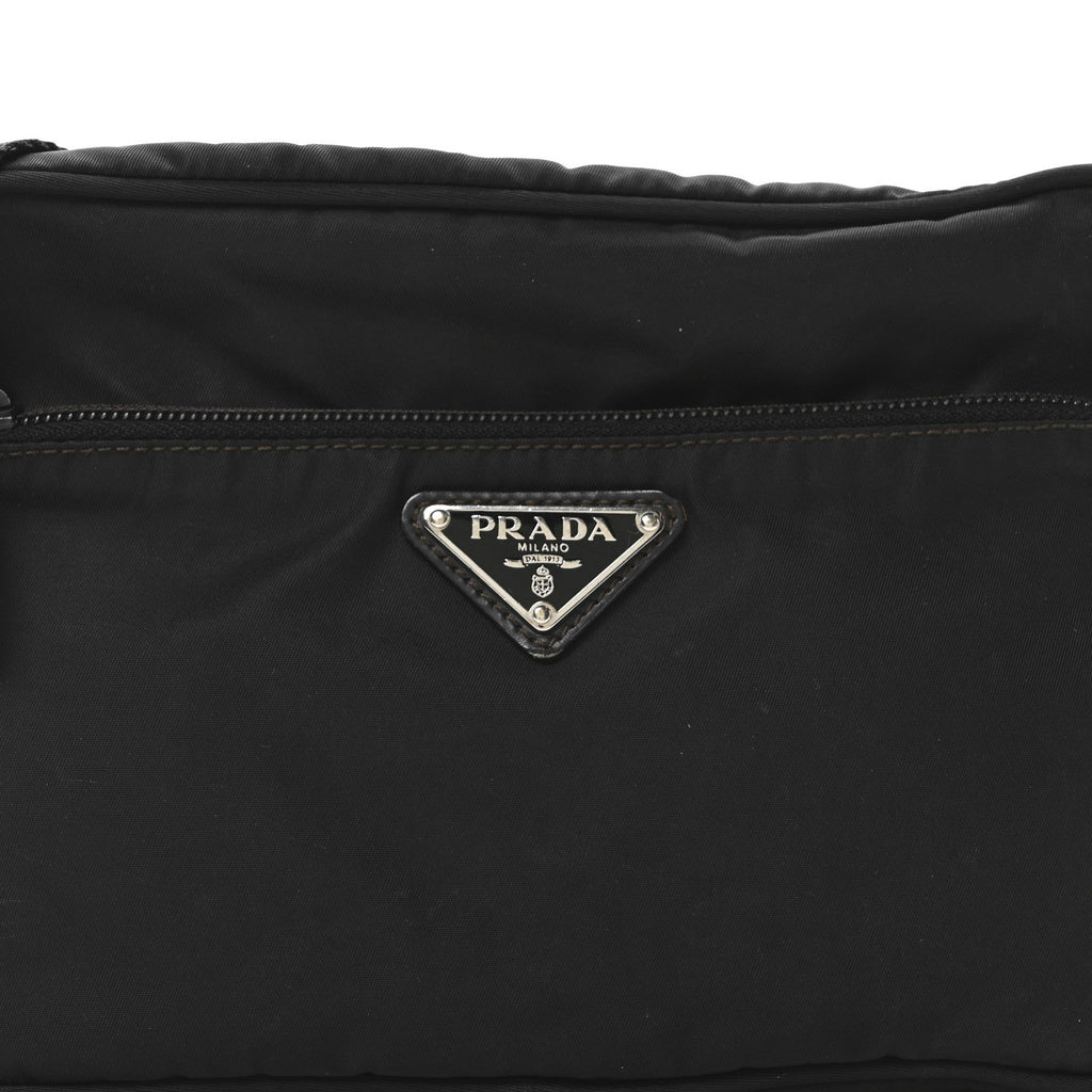 Prada Tessuto Nylon Triangle Shoulder Bag Black