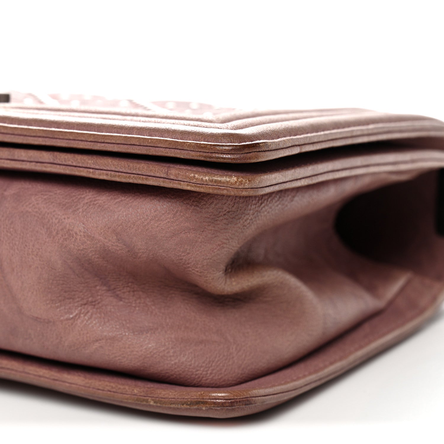 Chanel Crumpled Lambskin Medium Studded Boy Flap Pink