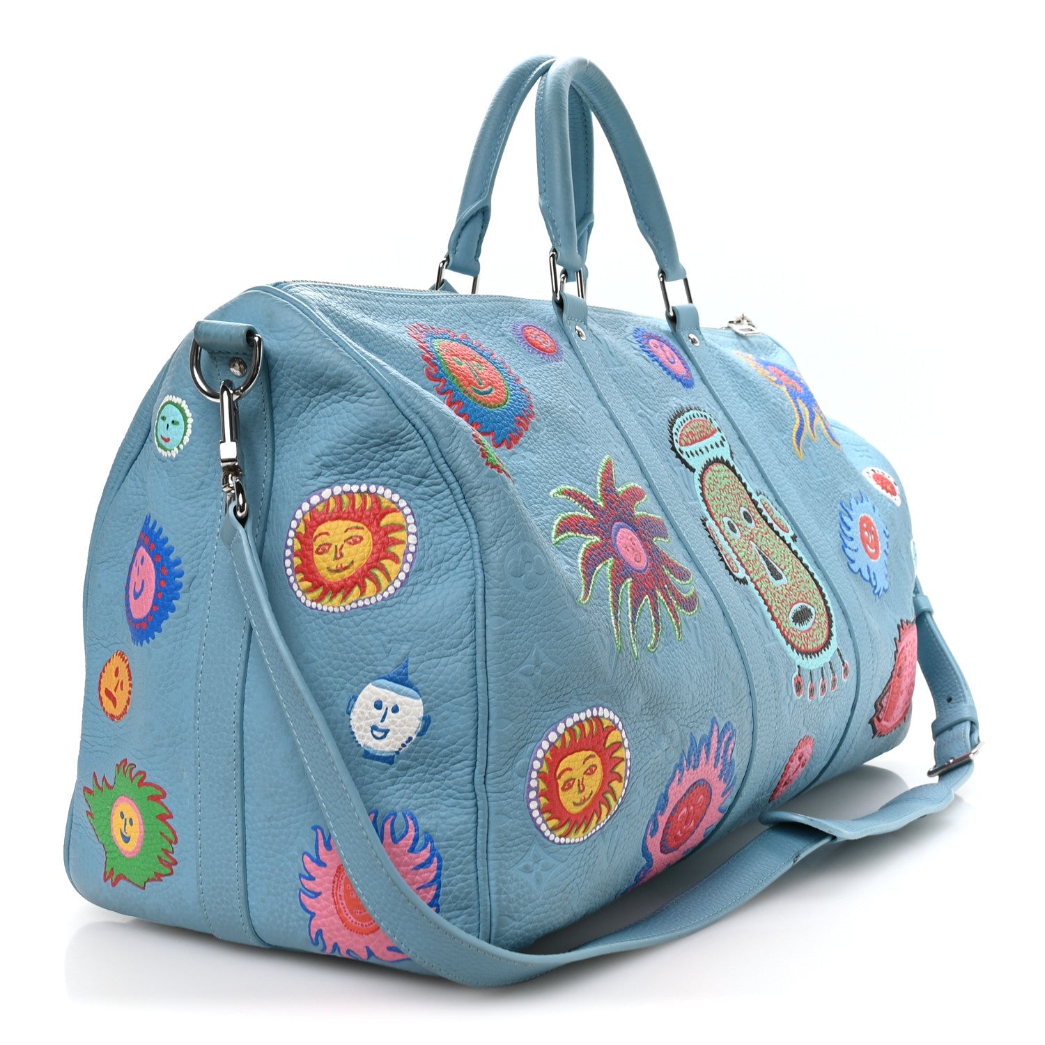 Louis Vuitton LV X YK Taurillon Monogram Keepall Bandouliere 50 Blue Multicolor
