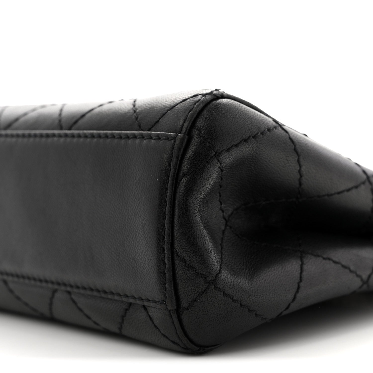Chanel Lambskin Stitched Small Tote Black