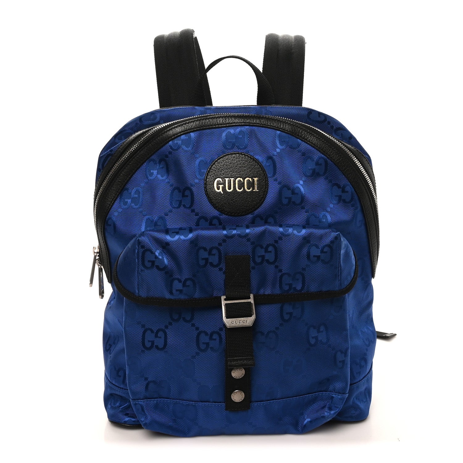 Gucci Econyl Nylon Monogram Off The Grid Backpack Guilted Blue Black
