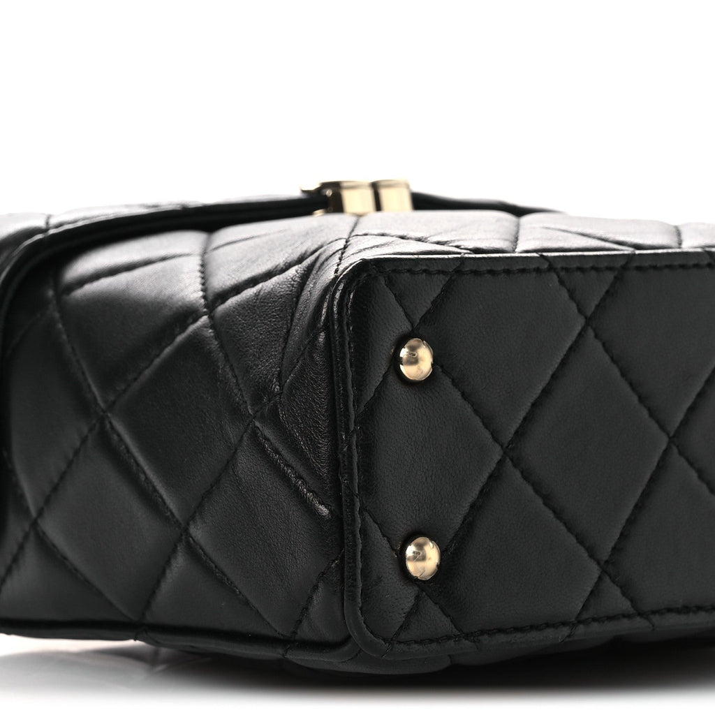 Chanel Lambskin Quilted Small Box Bag Black