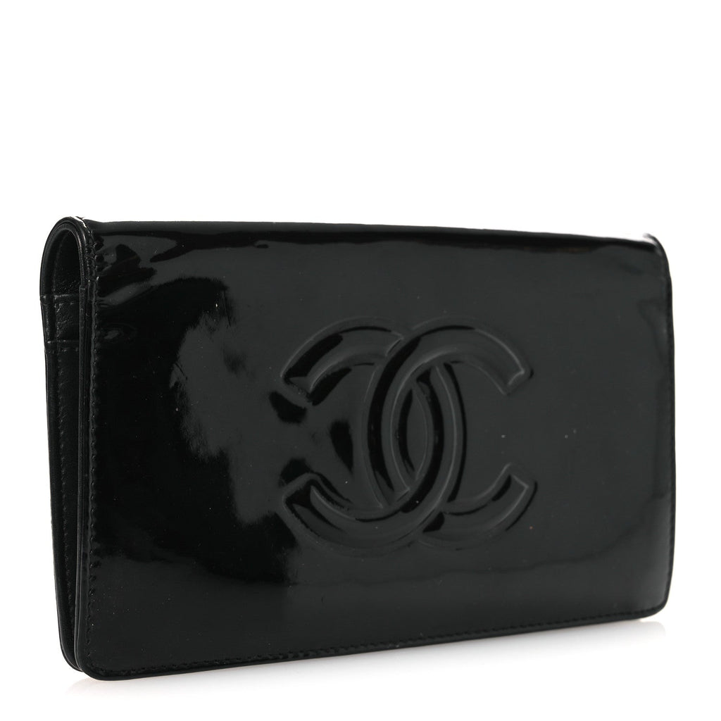 Patent Camellia Yen Wallet Black