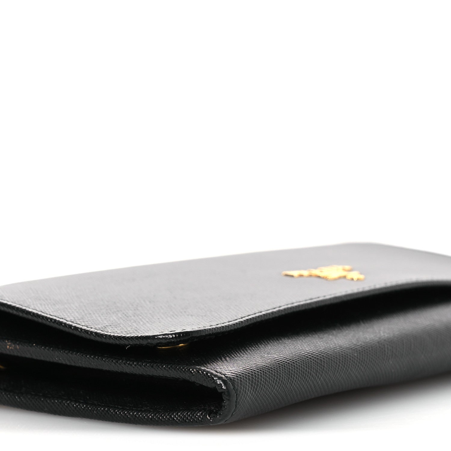Prada Saffiano Metal Large Chain Wallet Black