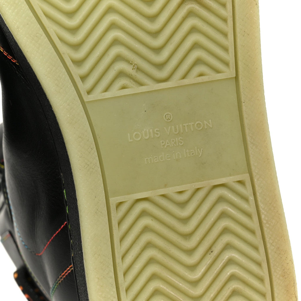 Louis Vuitton Calfskin Rivoli High Top Sneakers 12 Black Multicolor