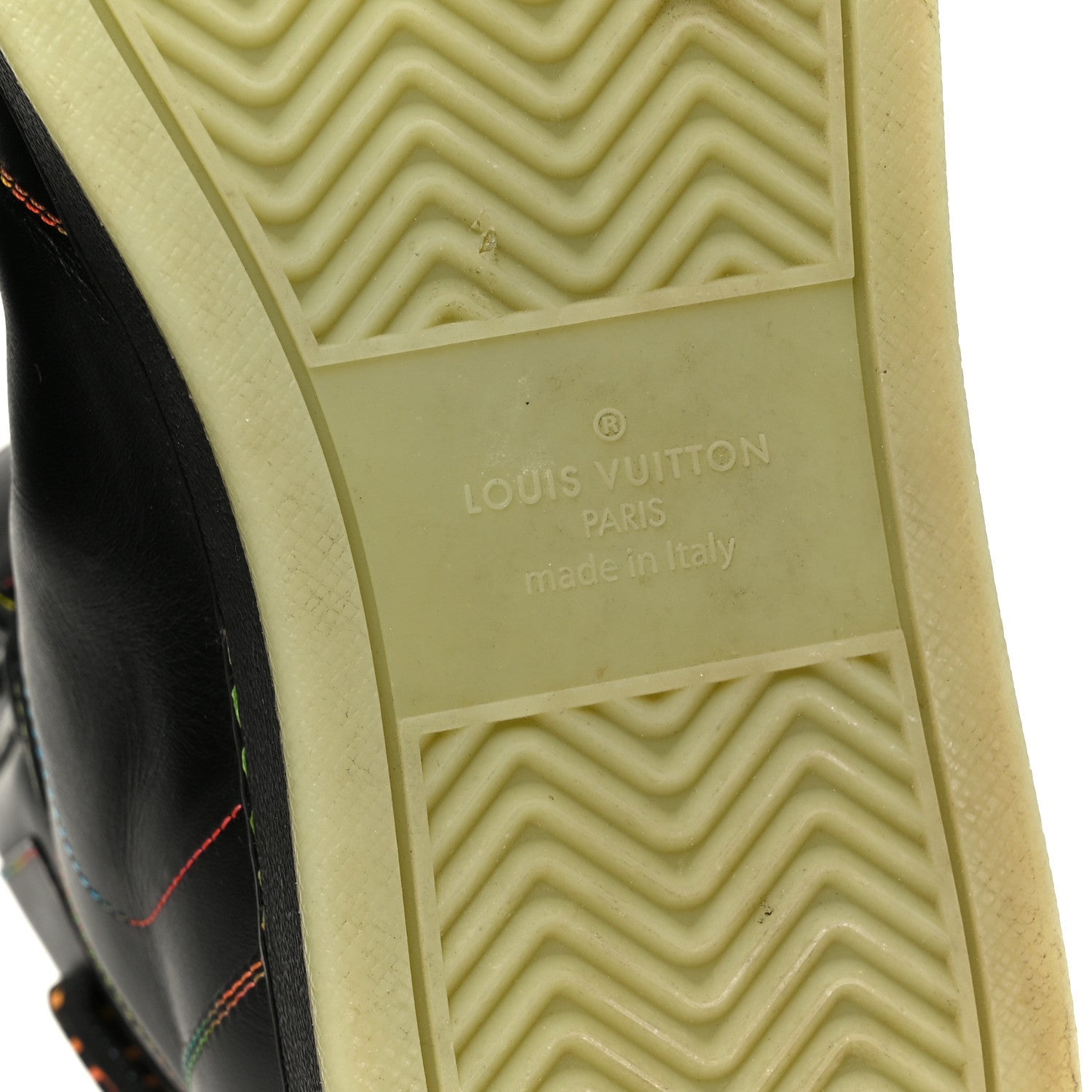 Louis Vuitton Calfskin Rivoli High Top Sneakers 12 Black Multicolor