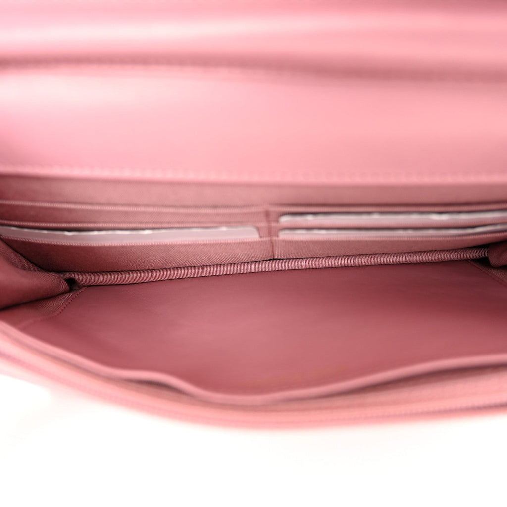 Chanel Metallic Lambskin Quilted Boy Wallet On Chain WOC Pink