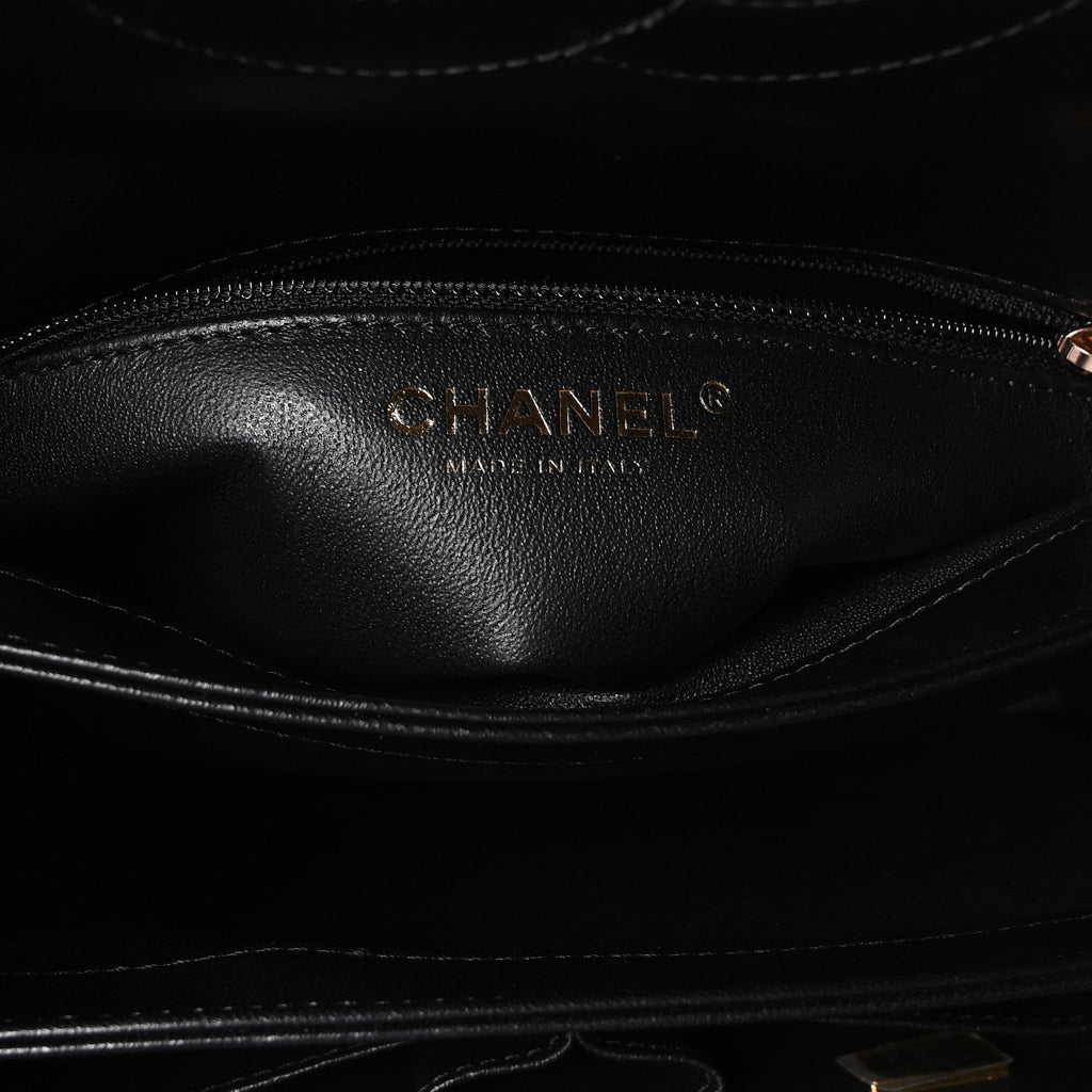 Chanel Lambskin Quilted Small Trendy CC Dual Handle Flap Bag Black