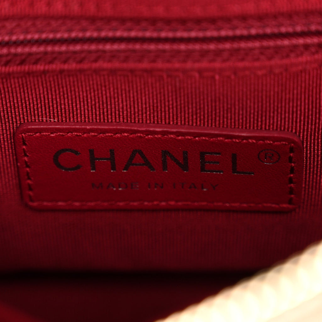 Chanel Aged Calfskin Quilted Small Gabrielle Hobo Beige Black