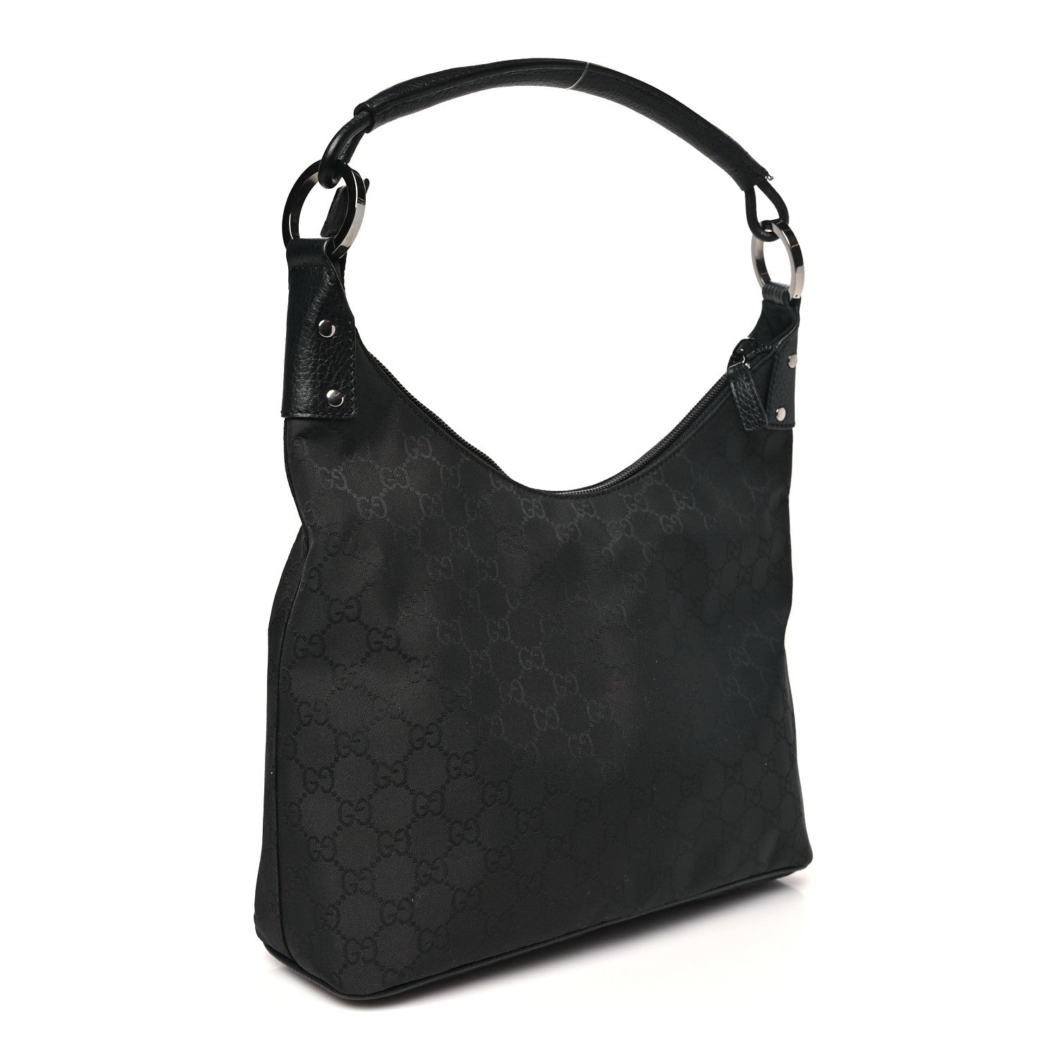 Gucci Nylon Monogram Small Hobo Black