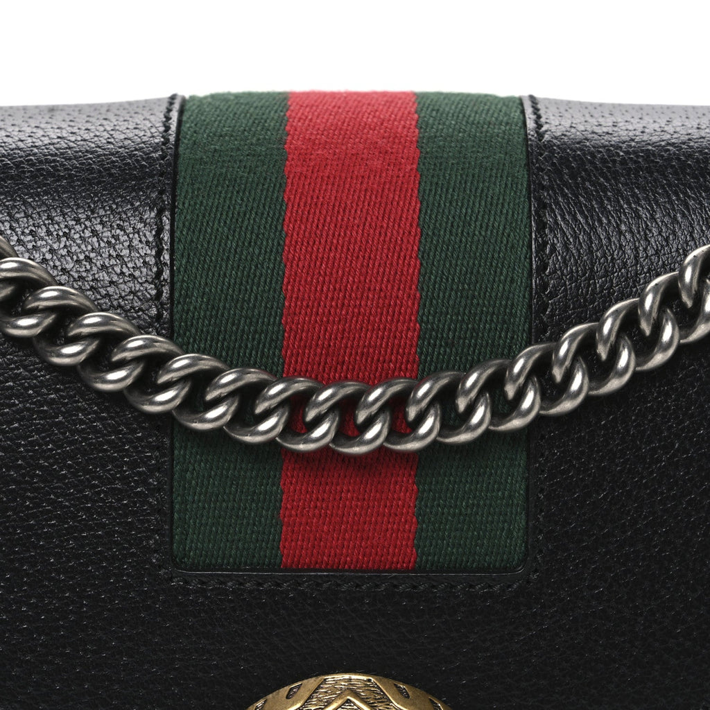 Gucci Calfskin Web Small Dionysus Shoulder Bag Black