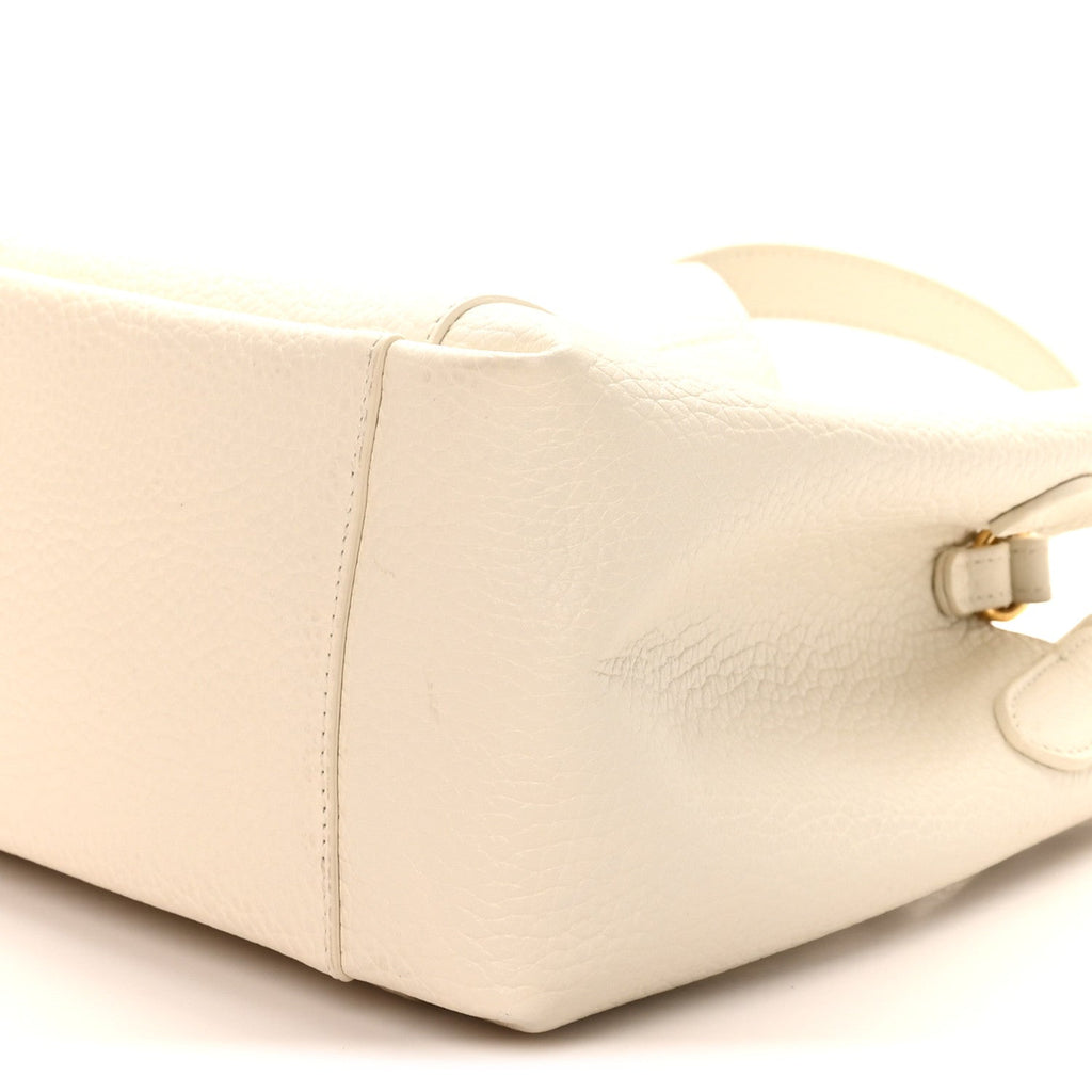 Christian Dior Calfskin Medium Signature Bucket Bag Latte