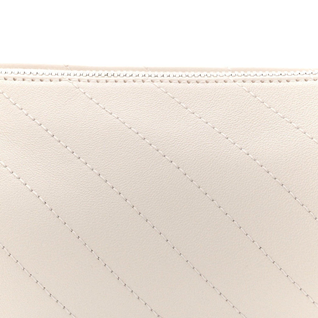 Gucci Sakai Be Green Calfskin Diagonal Stitched Mini Blondie Barrel Shoulder Bag Mystic White