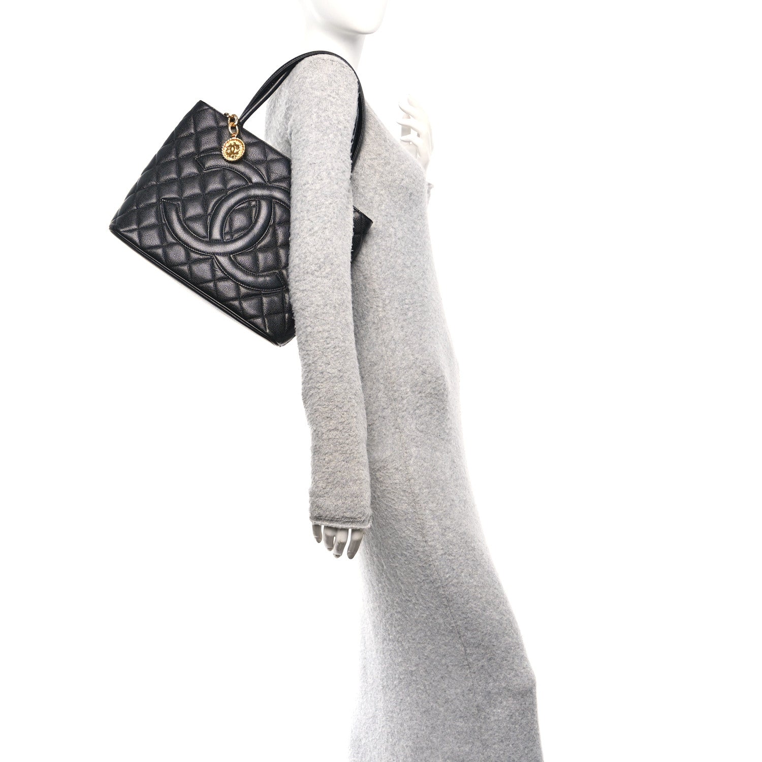 Chanel Caviar Quilted Medallion Tote Black