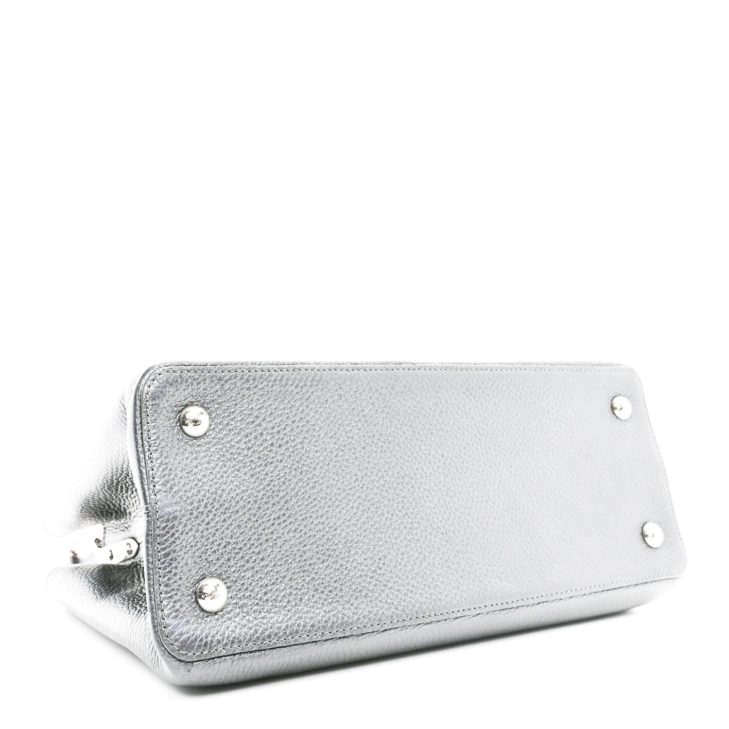 Louis Vuitton Taurillon Capucines MM Platino