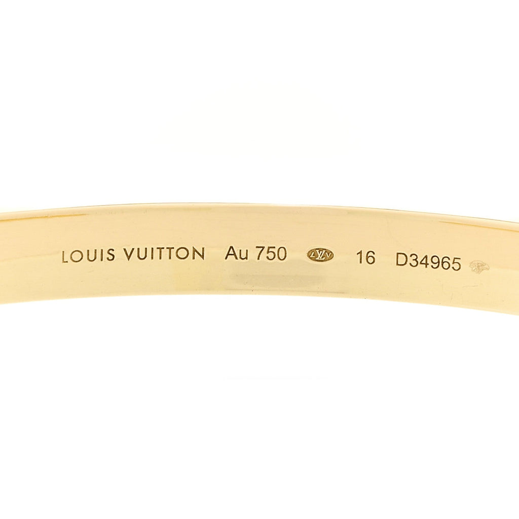 Louis Vuitton 18K Yellow Gold LV Volt Cuff Bracelet