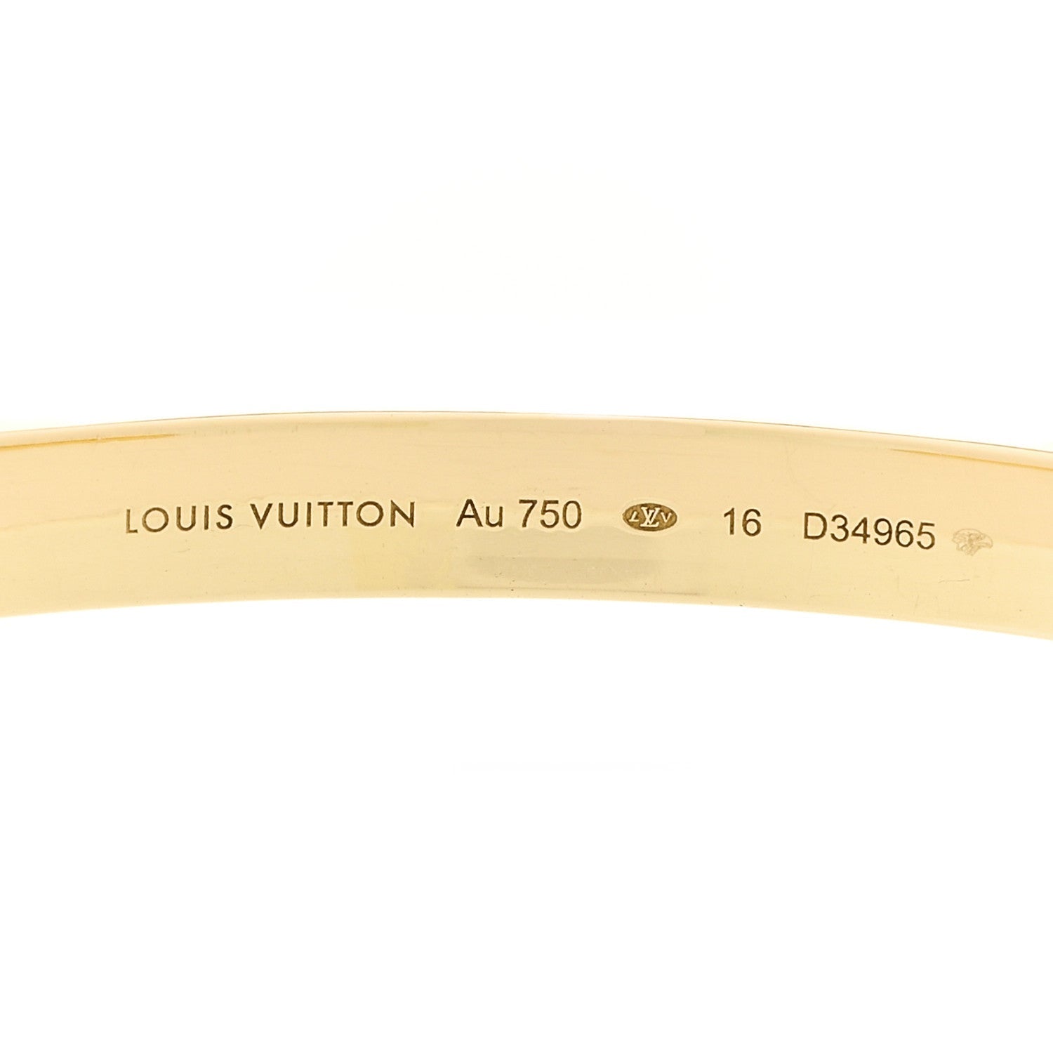 Louis Vuitton 18K Yellow Gold LV Volt Cuff Bracelet