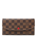 Louis Vuitton Damier Ebene Emilie Wallet Red