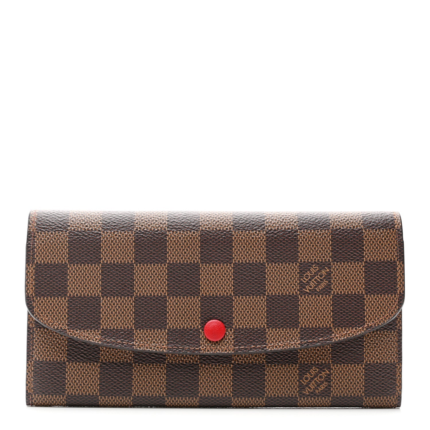 Louis Vuitton Damier Ebene Emilie Wallet Red