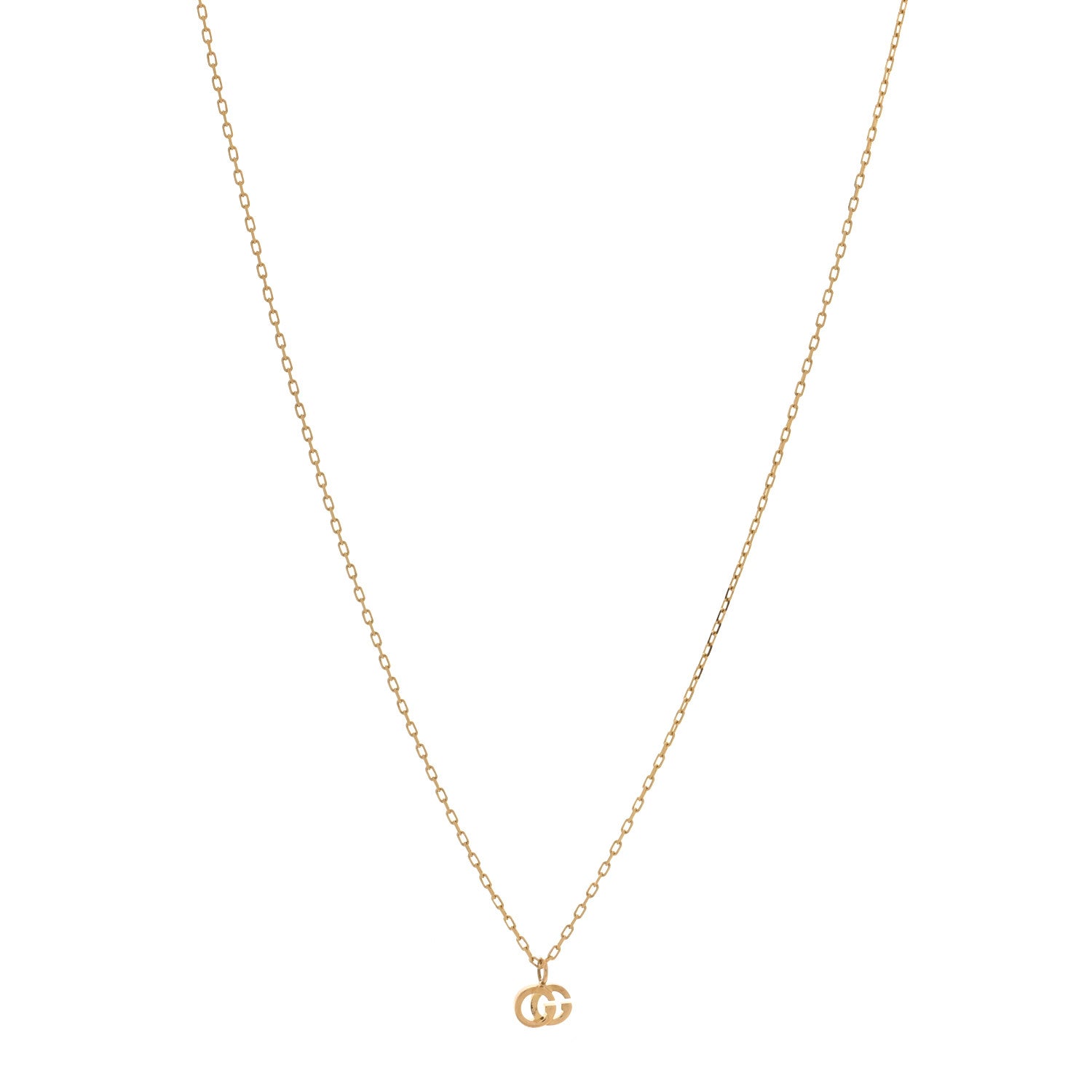 Gucci 18K Yellow Gold Blue Topaz Running G Pendant Necklace