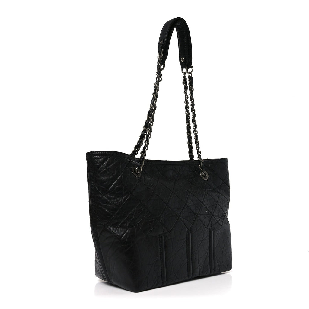 Chanel Aged Calfskin Small Shopping in Moscow Tote Black