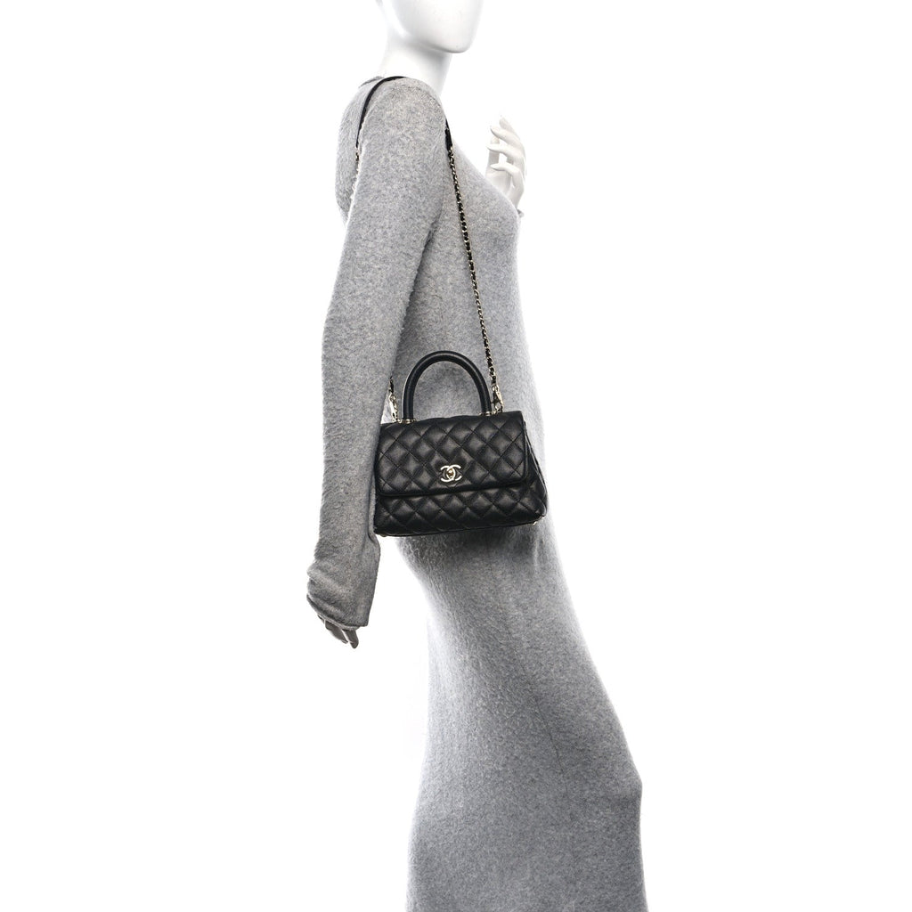 Chanel Caviar Quilted Mini Coco Handle Flap Black