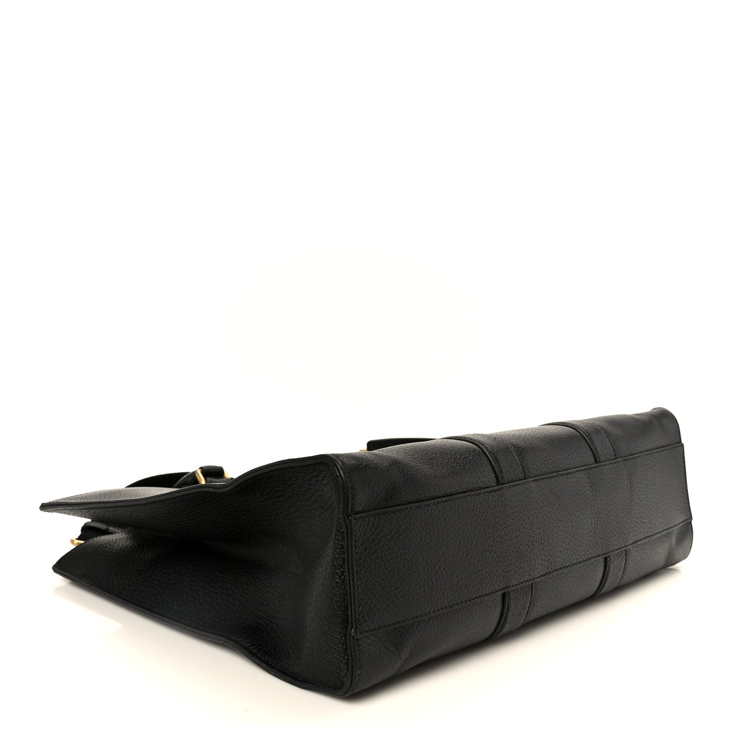 Gucci Grained Calfskin Web Top Handle Tote Black