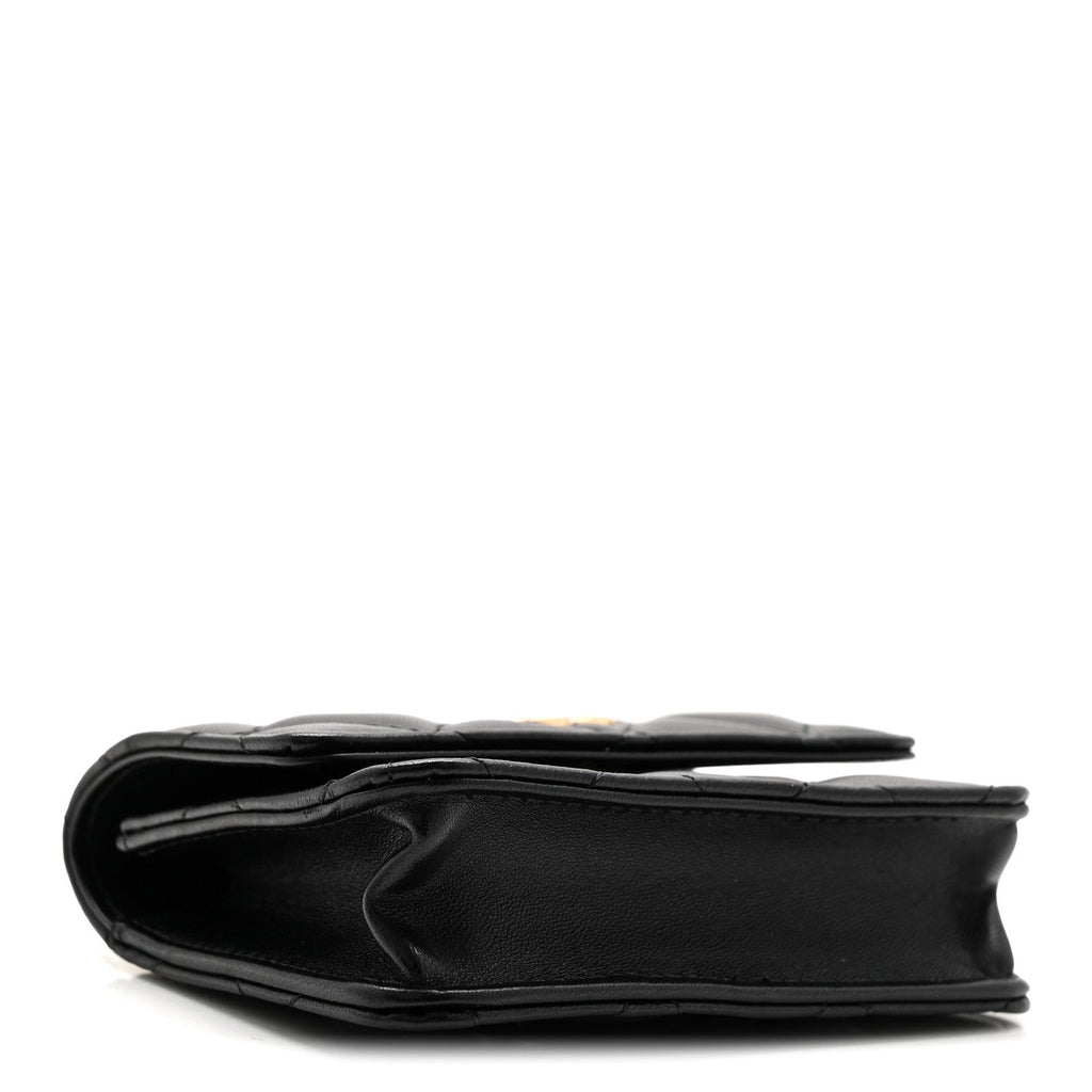 Chanel Lambskin Quilted CC Hook Card Holder Black