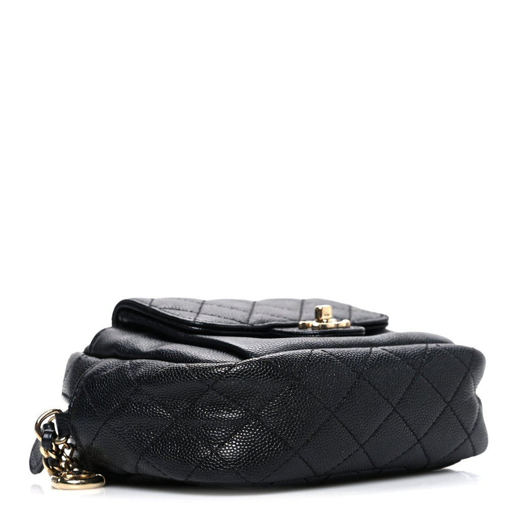 Chanel Caviar Quilted CC Day Camera Case Black