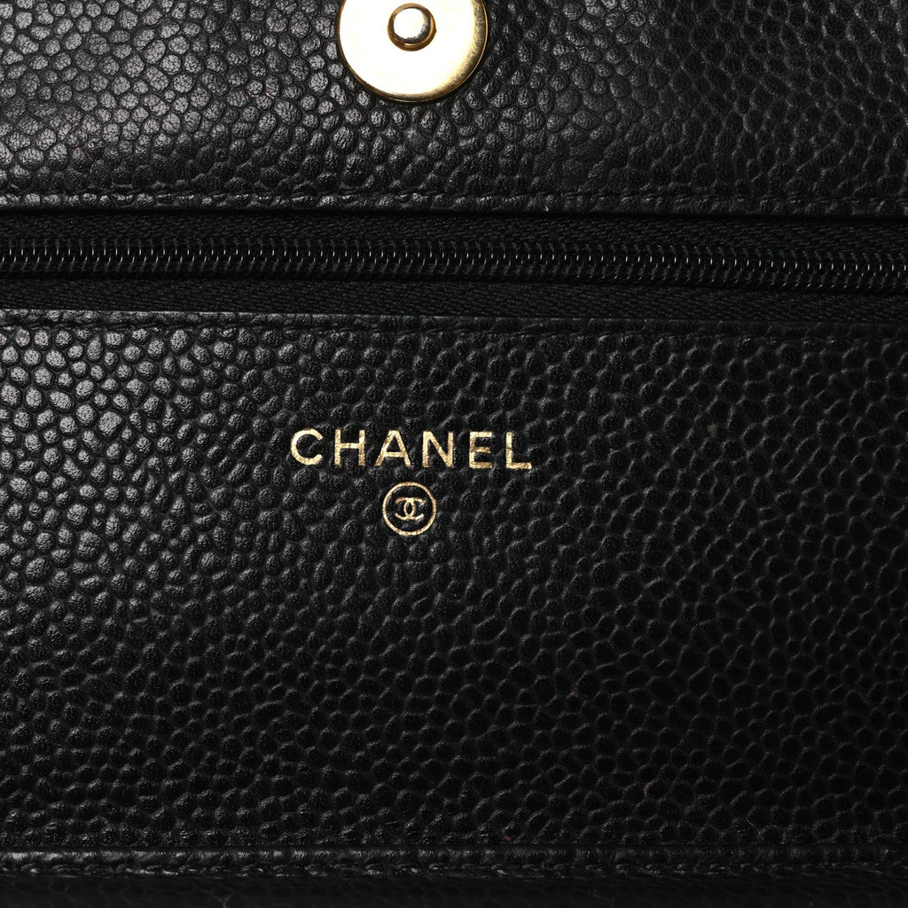 Chanel Caviar Quilted Wallet on Chain WOC Black