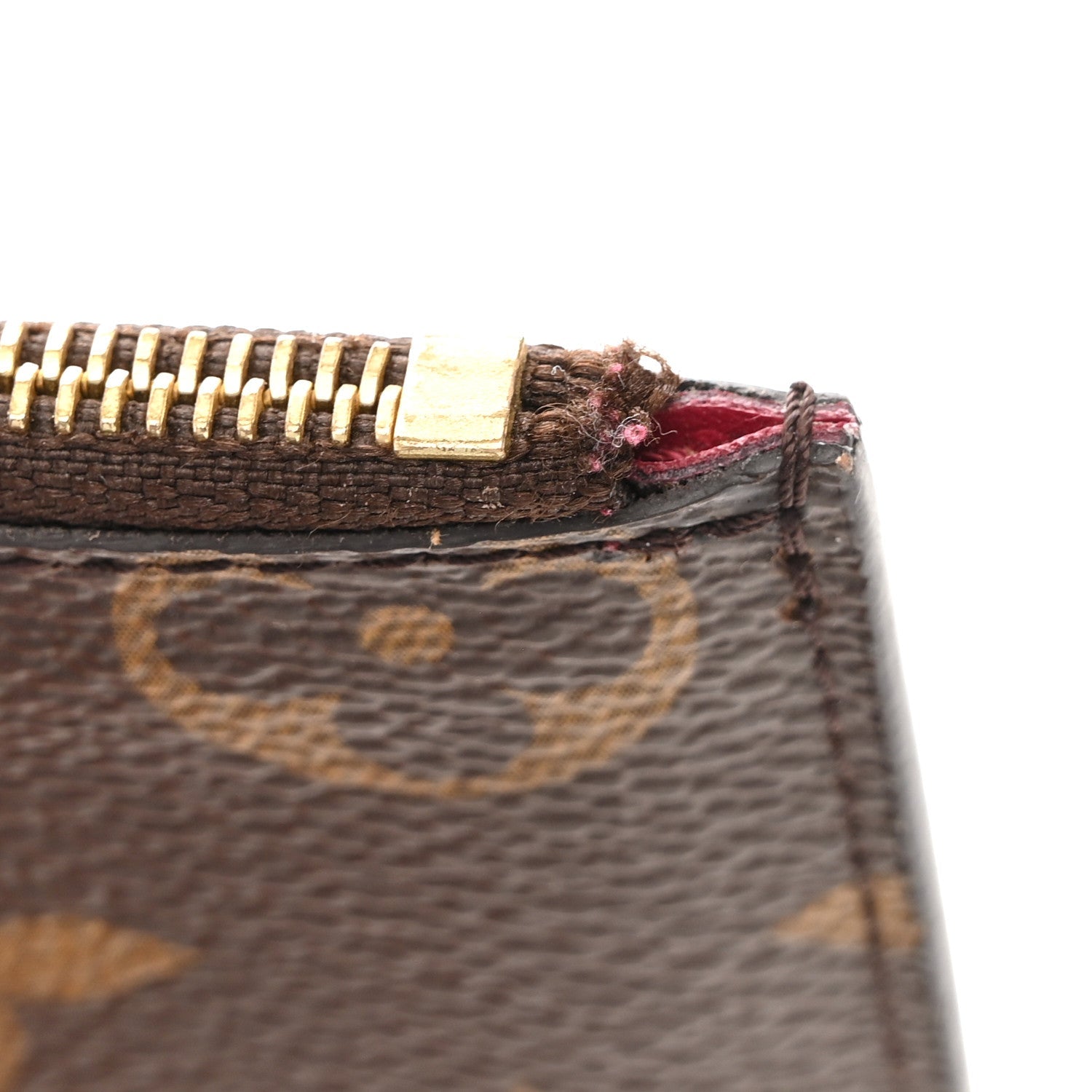 Louis Vuitton Monogram Felicie Chain Wallet Zippered Insert Fuchsia