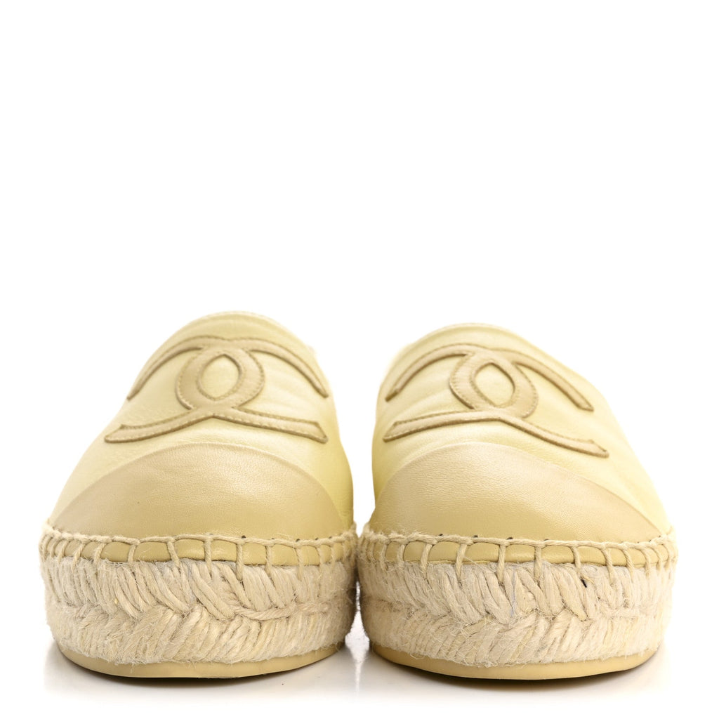 Lambskin CC Espadrilles 36 Yellow