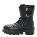 Gucci Nappa Frances GG Matelasse Platform Combat Boots 37 Black