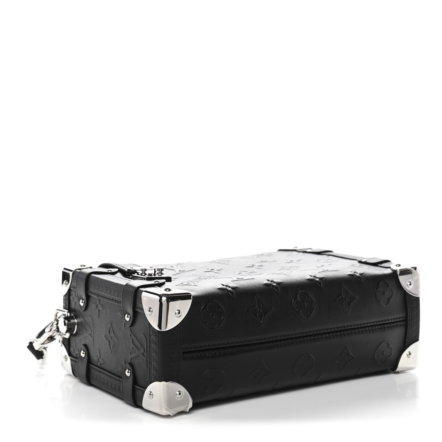 Louis Vuitton Calfskin Debossed Monogram Side Trunk Black