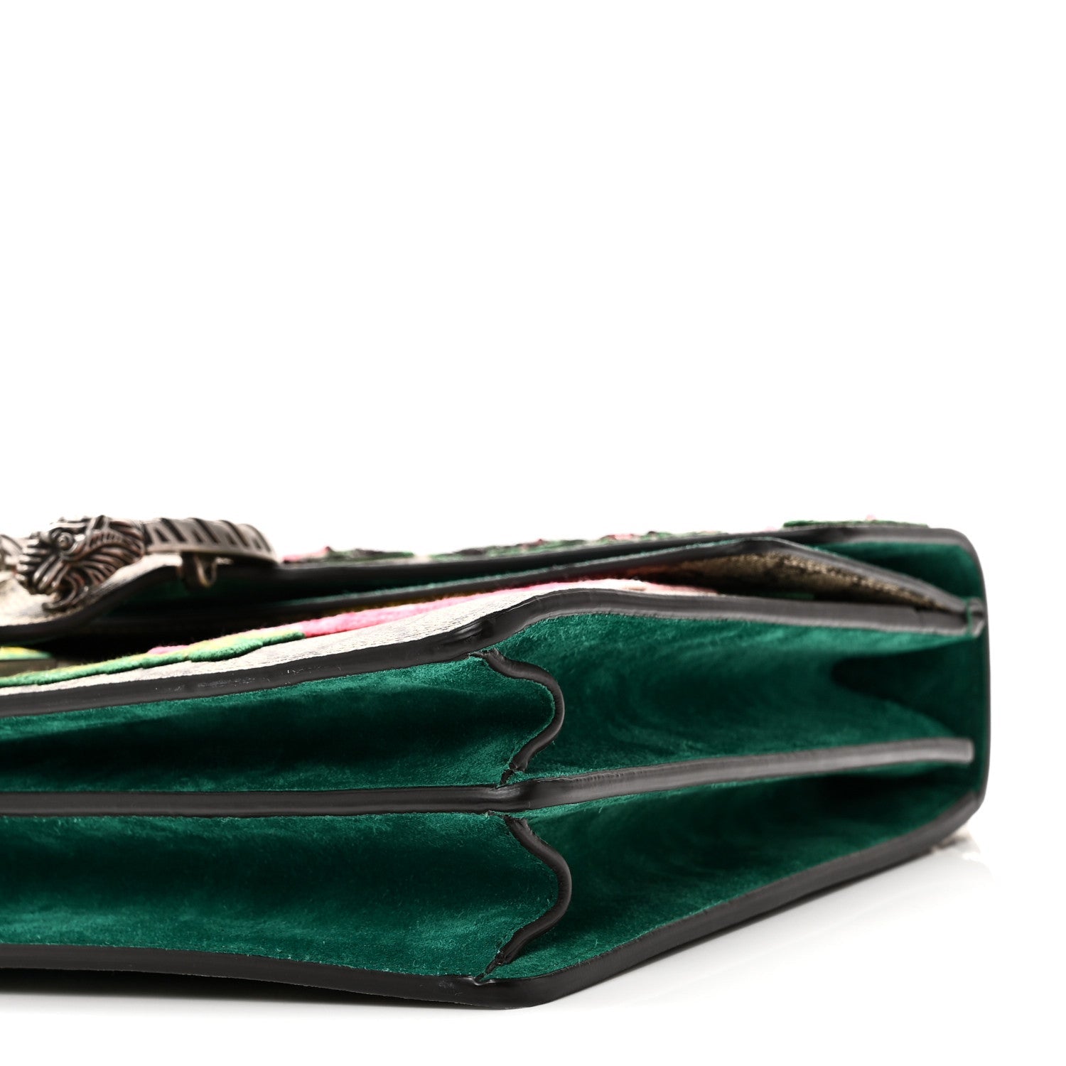 Gucci GG Supreme Monogram Embroidered Medium Dionysus Shoulder Bag Emerald