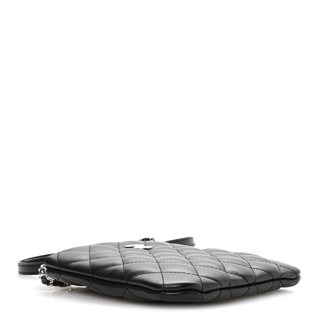 Chanel Lambskin Quilted Uniform Crossbody Bag Black