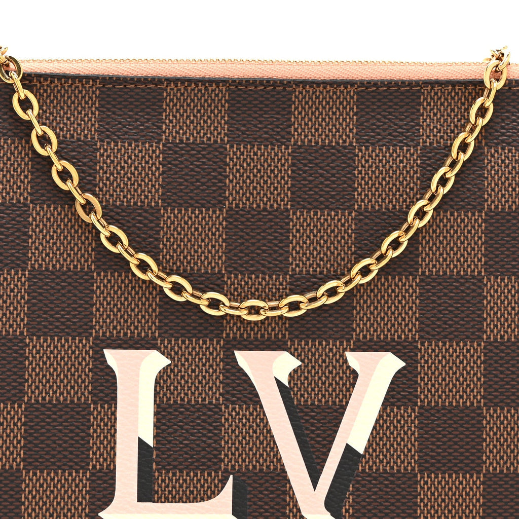 Louis Vuitton Damier Ebene Double Zip Pochette