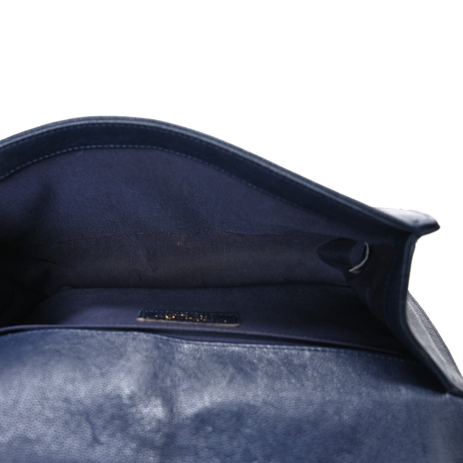 Chanel Metallic Caviar Quilted Medium Boy Flap Navy
