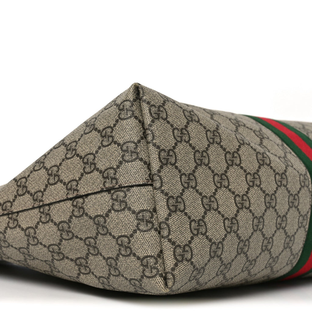 Gucci GG Supreme Monogram Medium Ophidia Shopping Tote Brown