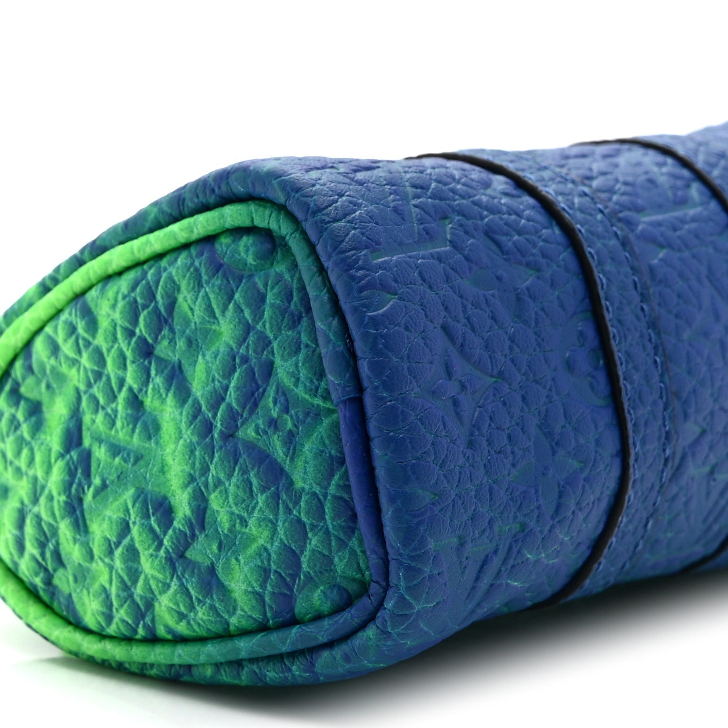 Louis Vuitton Taurillon Illusion Mini Keepall Earphones Pouch Bleu Vert